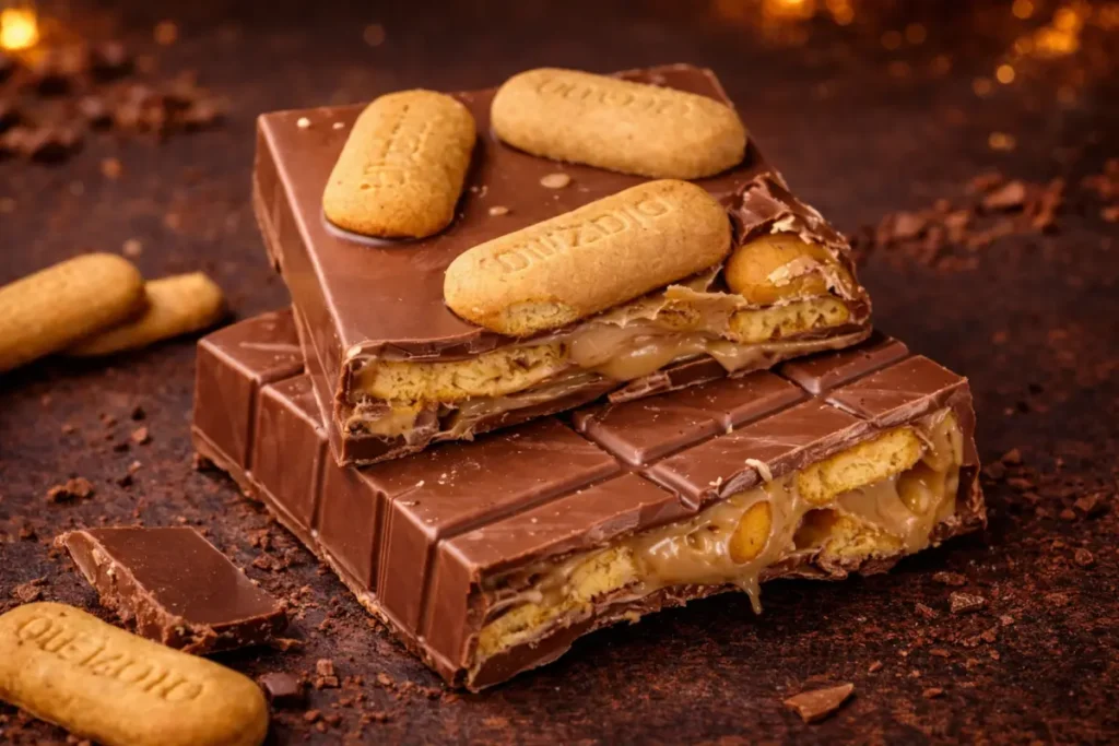 Presek čokolade sa lešnik kremom i plazmom i Handmade čokolada sa celom Plazmom na vrhu